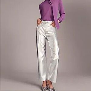 Ann Taylor Silver Straight Leg Pants